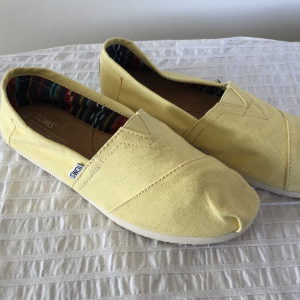 Toms Yellow Canvas Espadrilles
